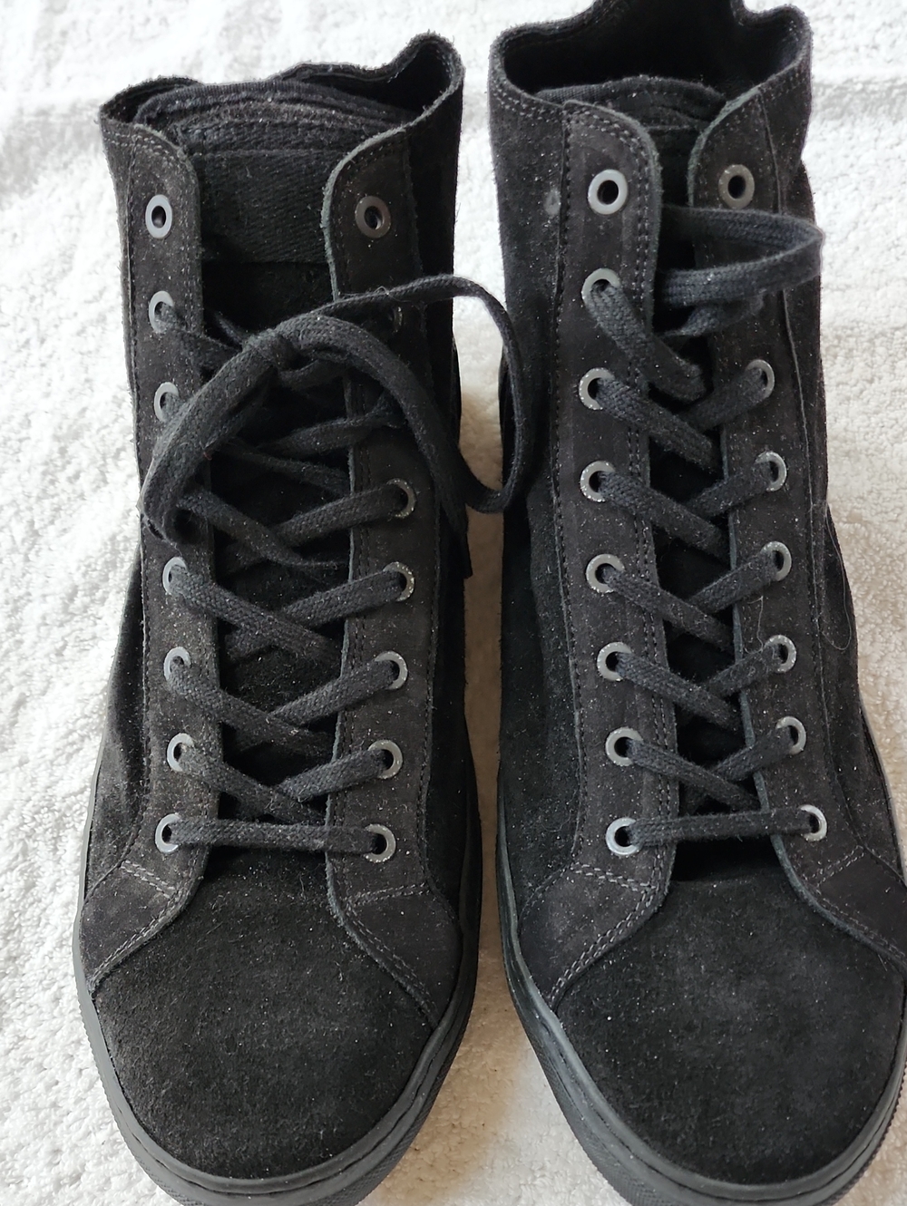 AllSaints Men's Black Suede Lace-Up High-Tops Size 13 New